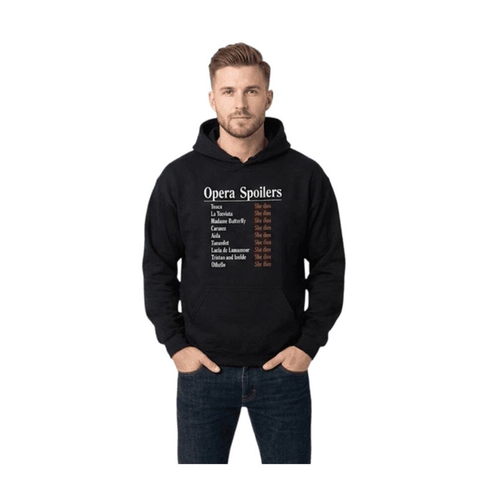 FUNNY! Gildan Heavy Blend Opera Spoilers Hoodie Sweatshirt – Black Size: XL